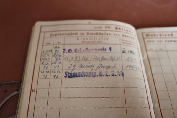 Service pass of a soldier - deployment in the Reichskommissariat Ostland 1943